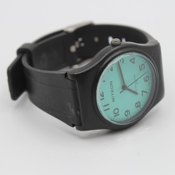 Vintage Miykon Men's 38mm Black Quartz Analog Watch Easy Reader 12 Hour Dial 90s - Picture 4 of 6